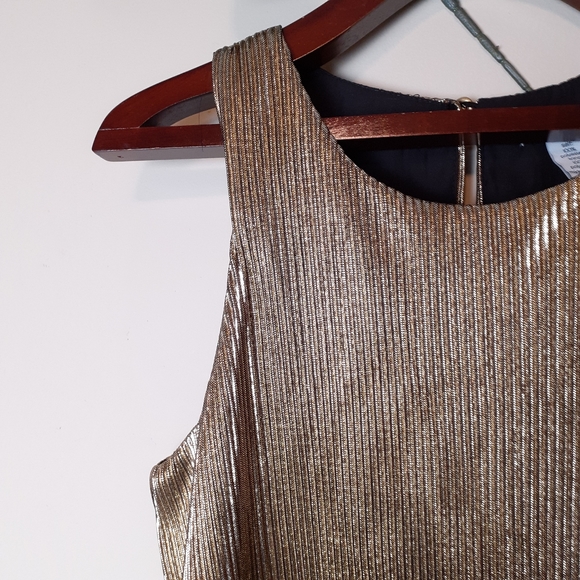 Bar lll gold glam Copenhagen pleated shift dress - Picture 4 of 15